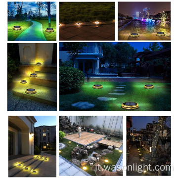Wason Nuova versione aggiornata 17ED Ultra Bright Solar Yard Deck Scale Light Garden DECOURAtive Disk Spike Light